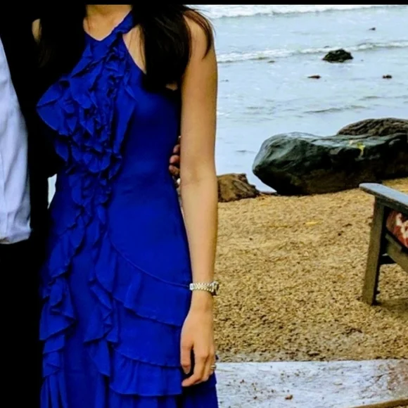 Karen Millen blue ruffle dress - Picture 5 of 11